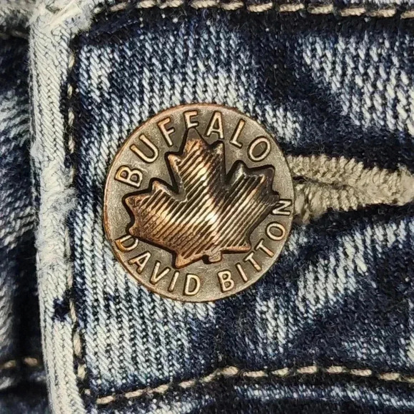 Buffalo David Bitton Mens Jeans Straight Six Stretch Size 34x34 Blue Distressed - Picture 8 of 16